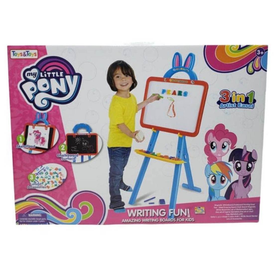 My Little Pony 3-in-1 Learning Easel – Double-Sided Magnetic Whiteboard & Chalkboard with Sketchpad and Educational Accessories for Kids - Image 2