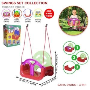 Sama Swing 3-in-1 Baby Swing | Adjustable Kids Swing Seat with Safety Bar & 3-Stage Design
