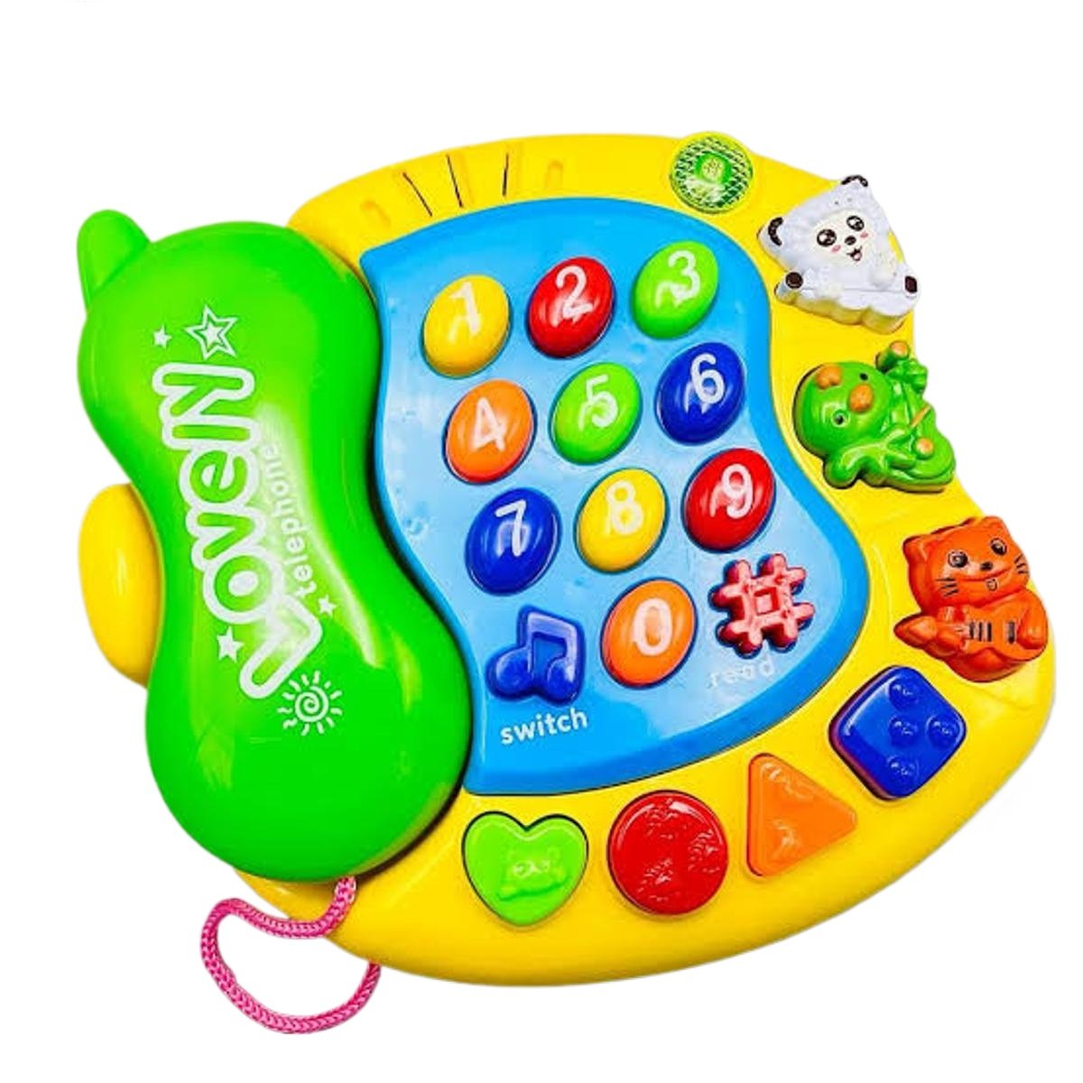 Good Friend Lovely Telephone Educational Toy – Interactive Musical Learning Phone with Number Buttons, Animal Sounds, and Shape Sorters for Toddlers - Image 2