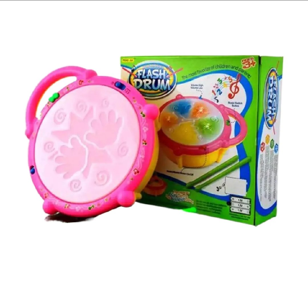 Musical Flash Drum Toy for Kids – Interactive Electronic Drum Kit with Colorful LED Lights, Rhythm Songs, and Drumsticks (Age 3+) - Image 2