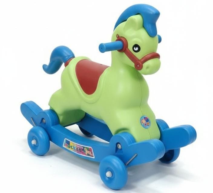 Kids Rocking Horse with Wheels | 2-in-1 Baby Ride-On Rocking Horse Toy for Toddlers