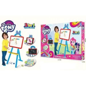 My Little Pony 3-in-1 Learning Easel – Double-Sided Magnetic Whiteboard & Chalkboard with Sketchpad and Educational Accessories for Kids