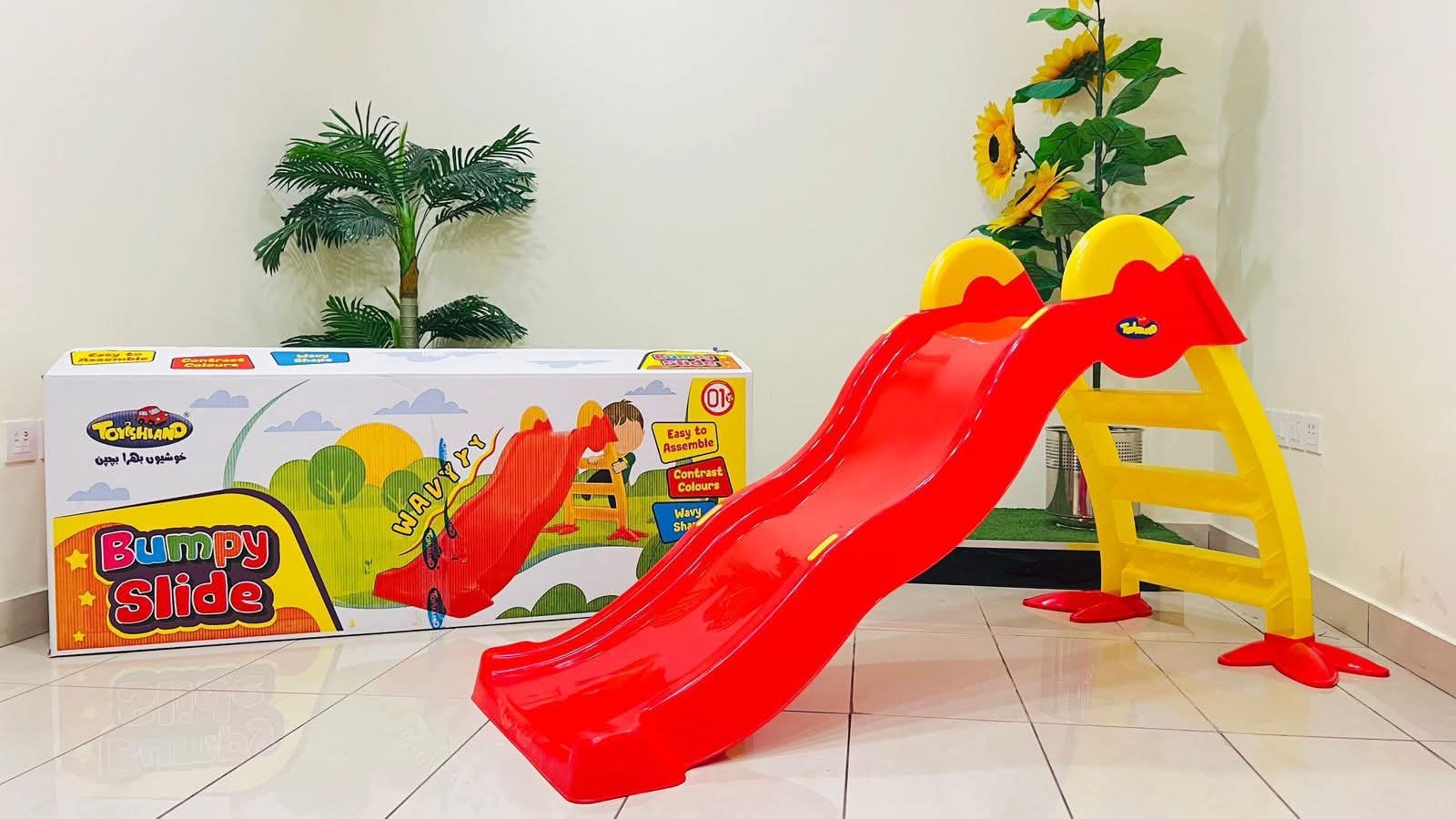 Bumpy Slide for Kids | Wavy Plastic Baby Slide with Stairs | Indoor Outdoor Playground Slide for Toddlers & Children