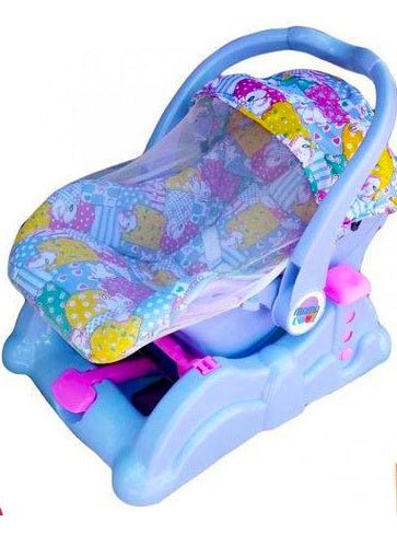 Baby Rocking Bouncer with Mosquito Net | Infant Baby Cradle Rocker with Adjustable Recline, Canopy & Safety Belt
