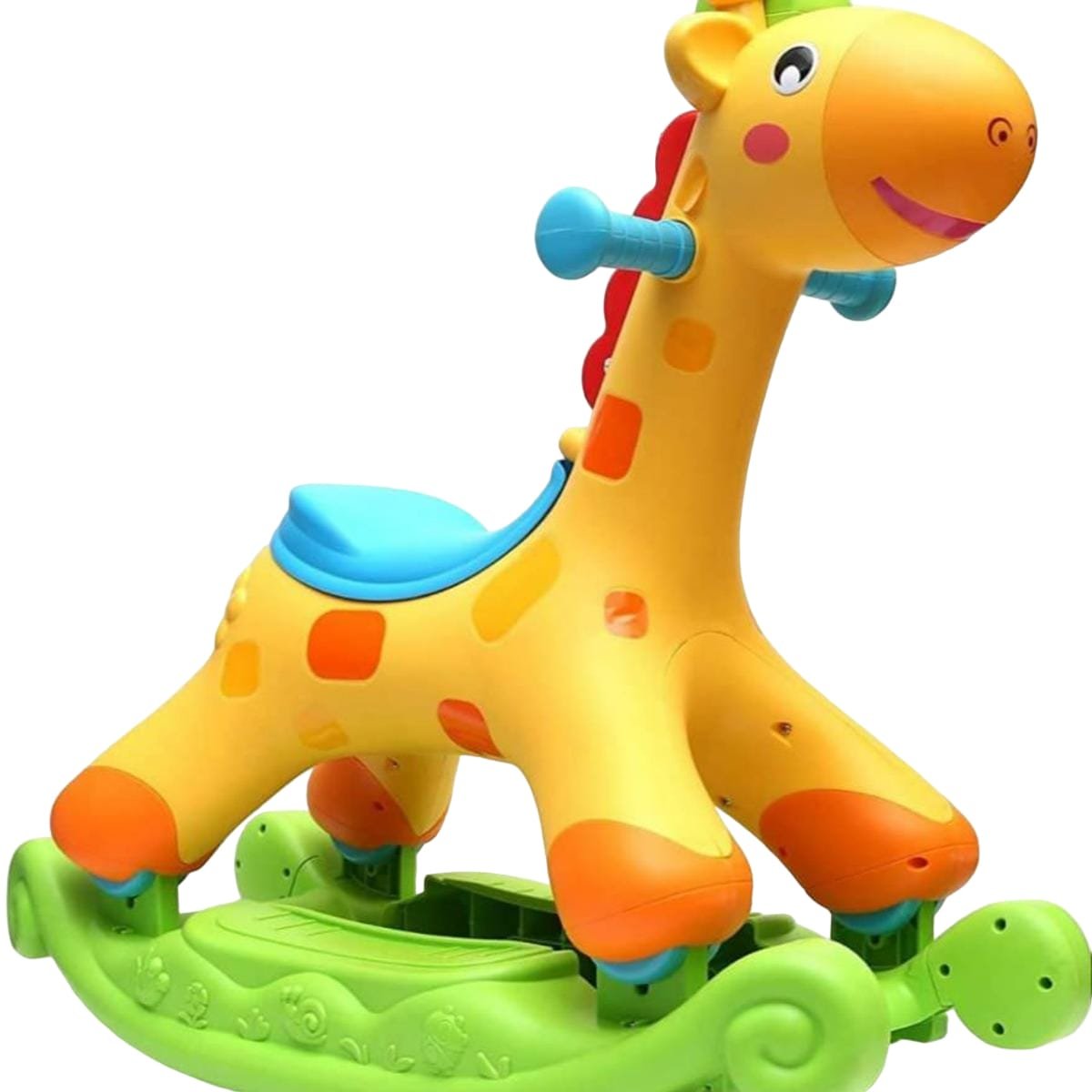 2-in-1 Kids Rocking & Ride-On Giraffe Toy with Wheels | Musical Sound & Light Ride-On Scooter with Storage - Image 2