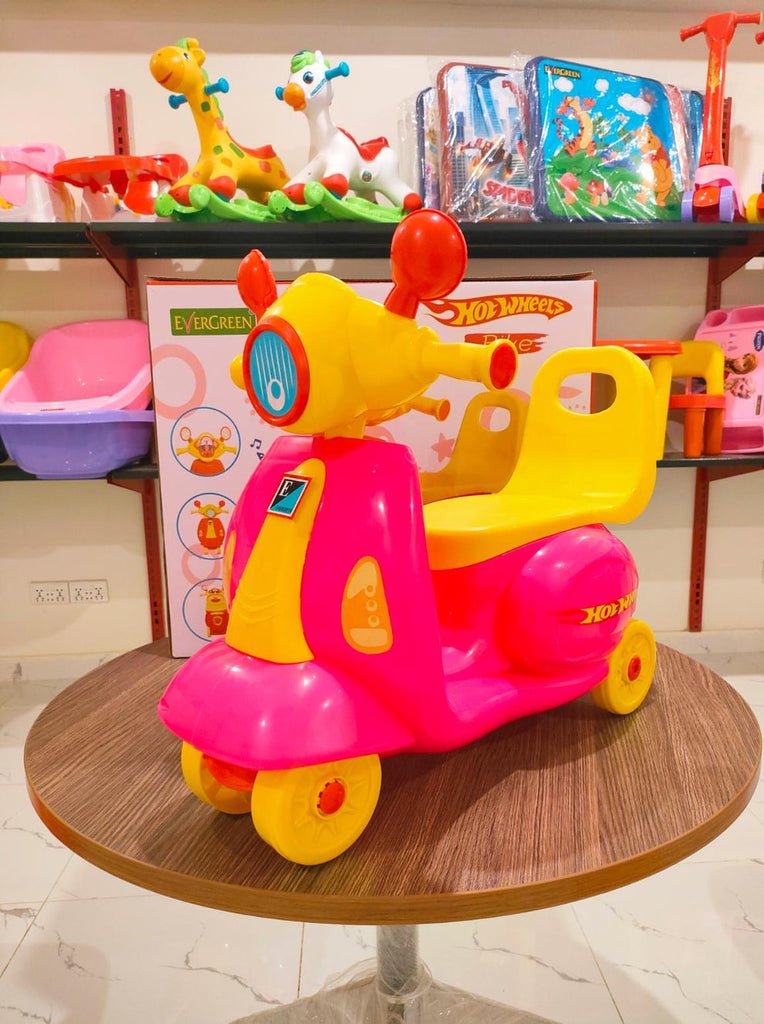 Kids Ride-On Scooter Toy with Sound & Light | Baby Electric-Style Motorbike Ride-On Car for Toddlers – Pink, Blue & Red - Image 3