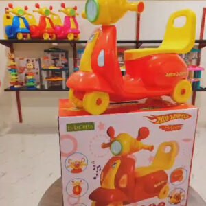 Kids Ride-On Scooter Toy with Sound & Light | Baby Electric-Style Motorbike Ride-On Car for Toddlers – Pink, Blue & Red
