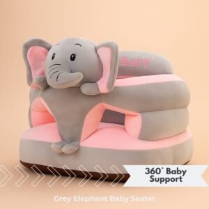 360° Plush Baby Support Seat & Learning to Sit Chair | Cute Animal Cartoon Infant Floor Sofa with Safe Anti-Slip Base