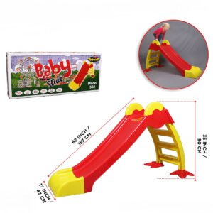 Kids Baby Slide 62 Inch | Plastic Indoor Outdoor Slide with Stairs | Toddler Playground Slide for Boys & Girls | Model 502Kids Baby Slide Model 502 – Fun & Active Play Bring playground fun to your home with this Kids Baby Slide Model 502. Designed for toddlers and young children, this colorful plastic slide features a smooth sliding ramp and easy-to-climb stairs for an enjoyable and active play experience. The bright red and yellow color combination gives the slide a fun, attractive appearance. Its compact design makes it suitable for children's playrooms, indoor activity areas, gardens and other appropriate spaces. Key Features Model 502 kids baby slide 62-inch / 157 CM slide length Smooth and wide sliding surface Easy-to-climb plastic stairs Stable support structure Wide base support feet Durable plastic construction Child-friendly design Easy to assemble Suitable for indoor and outdoor play Encourages active physical play Helps develop balance and coordination Attractive red & yellow color combination Suitable for boys and girls