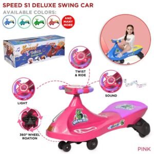 Speed S1 Deluxe Swing Car for Kids | 360° Twist & Ride Wiggle Car with Light & Sound