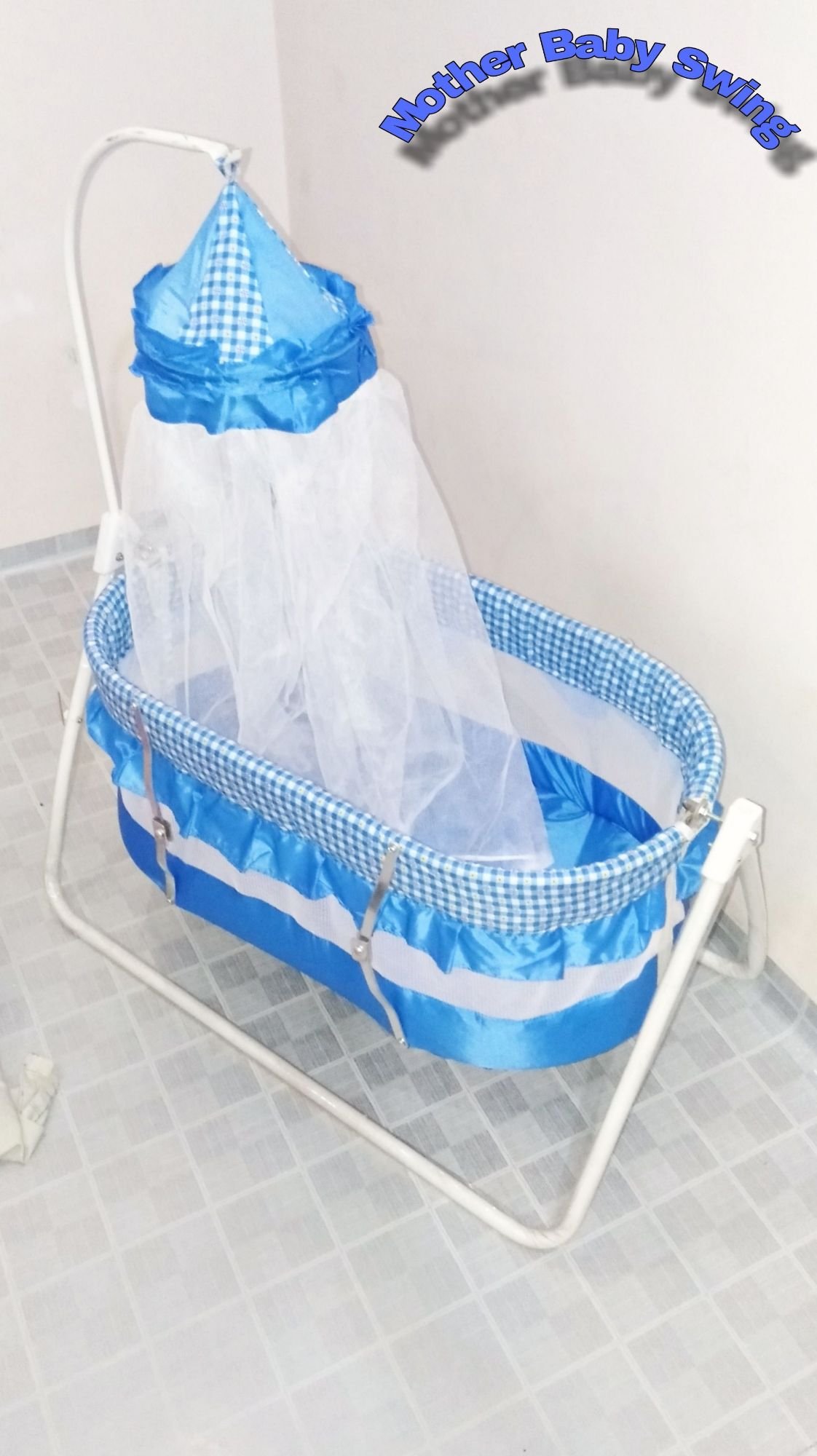 Mother Baby Swing Cradle with Mosquito Net | Newborn Baby Hanging Swing & Rocking Cradle with Stand - Image 2