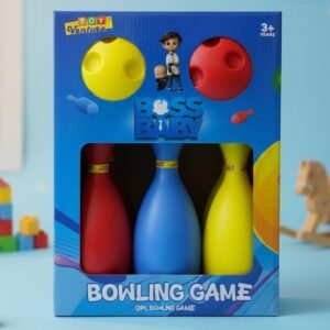 Toy Venture Boss Baby Bowling Game for Kids – 6 Colorful Pins & 2 Finger
