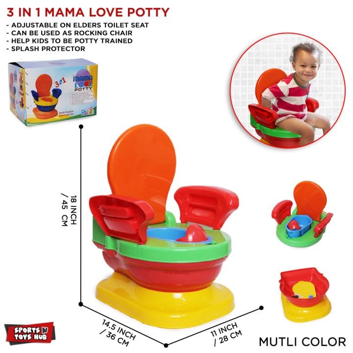 3-in-1 Mama Love Baby Potty Training Chair & Multi-Purpose Commode Set | Adjustable Toddler Toilet Trainer with Splash Protector & Rocking Base - Image 3