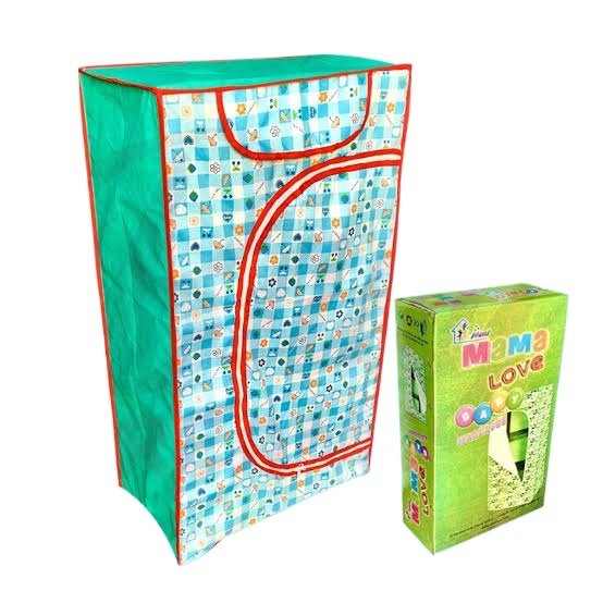 Mama Love Foldable Kids Wardrobe & Toy Storage Organizer | Multi-Layer Portable Nursery Closet with Zipper Cover & Shelves - Image 3
