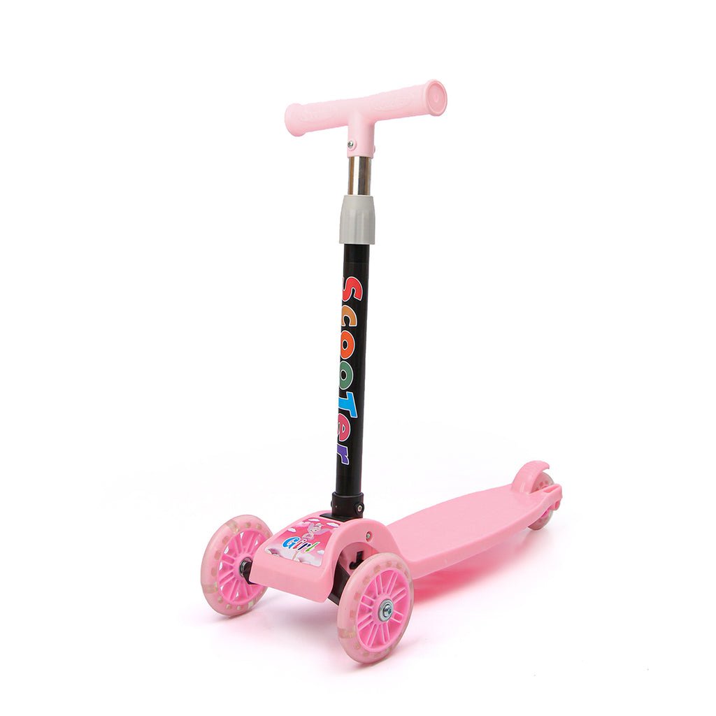 Kids 3-Wheel Lean-to-Steer Kick Scooter with LED Flashing Wheels & 3-Level Height Adjustable Handlebar | Outdoor Toy for Boys & Girls - Image 3