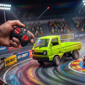 Remote Control Green Pickup Truck Toy for Kids | RC Drift Speed Car with Lights & 27MHz Remote