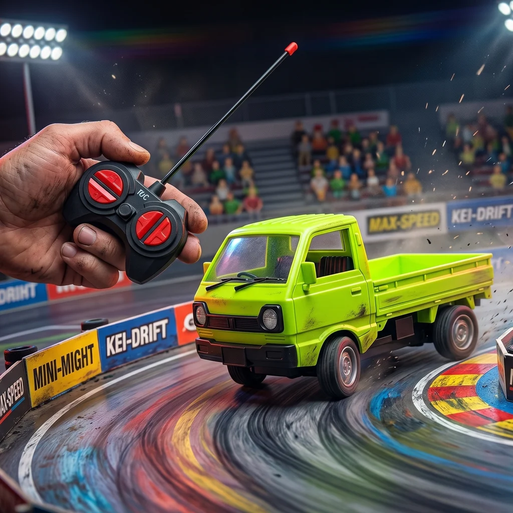 Remote Control Green Pickup Truck Toy for Kids | RC Drift Speed Car with Lights & 27MHz Remote