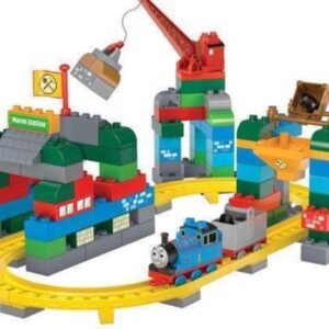Thomas & Friends Buildings Blocks Set - 87-Piece Educational DIY Train Track, Station, and Construction Toy