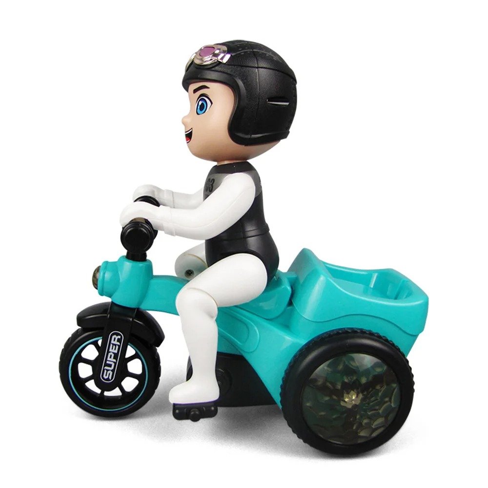 Battery Operated Bicycle 3 Toy for Kids – 360° Rotating Stunt Biker Toy with Light & Music, Interactive Motorized Bicycle Toy for Boys & Girls Ages 3+ - Image 2