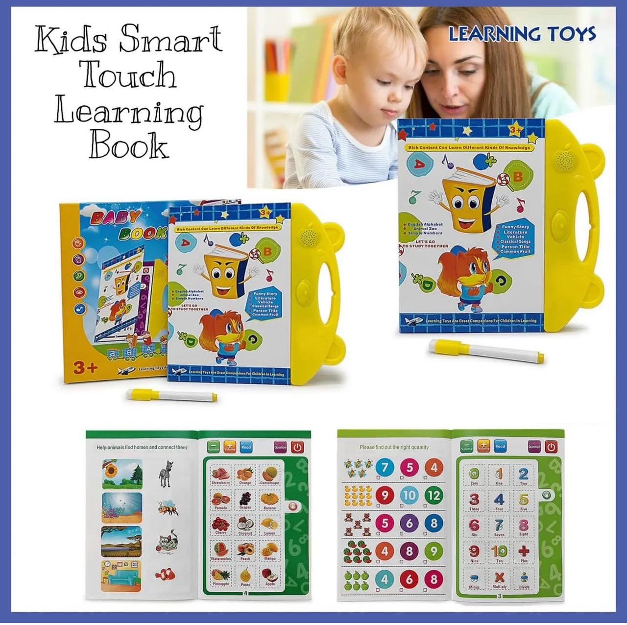 Interactive Educational Learning Book for Kids 3+ – Talking Learning Toy with English Alphabet, Numbers, Fruits, Animals, Vehicles & Nursery Rhymes