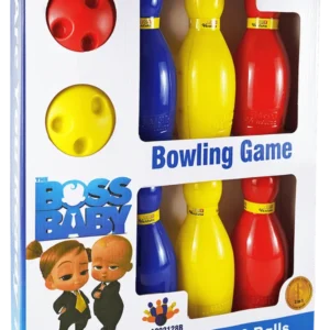 Toy Venture Boss Baby 2-in-1 Bowling Game & Coin Bank – 6 Colorful Pins & 2 Balls Active Indoor Playset