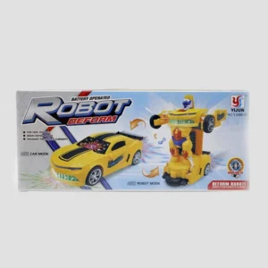 Battery Operated Robot Transforming Car Toy for Kids – 2-in-1 Deform Robot & Racing Sports Car with Lights, Music & Transformation | Ages 3+