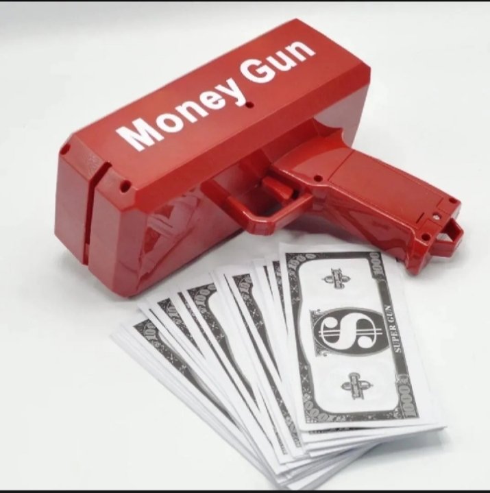 Red Money Gun Cash Cannon Toy | Party Money Dispenser Blaster with Prop Cash Notes for Weddings, Birthdays & Events (Red) - Image 4