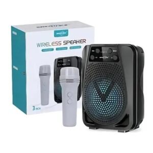 Portable Wireless Bluetooth Speaker with Wireless Microphone – Rechargeable Mini Karaoke Speaker, Portable PA Sound System