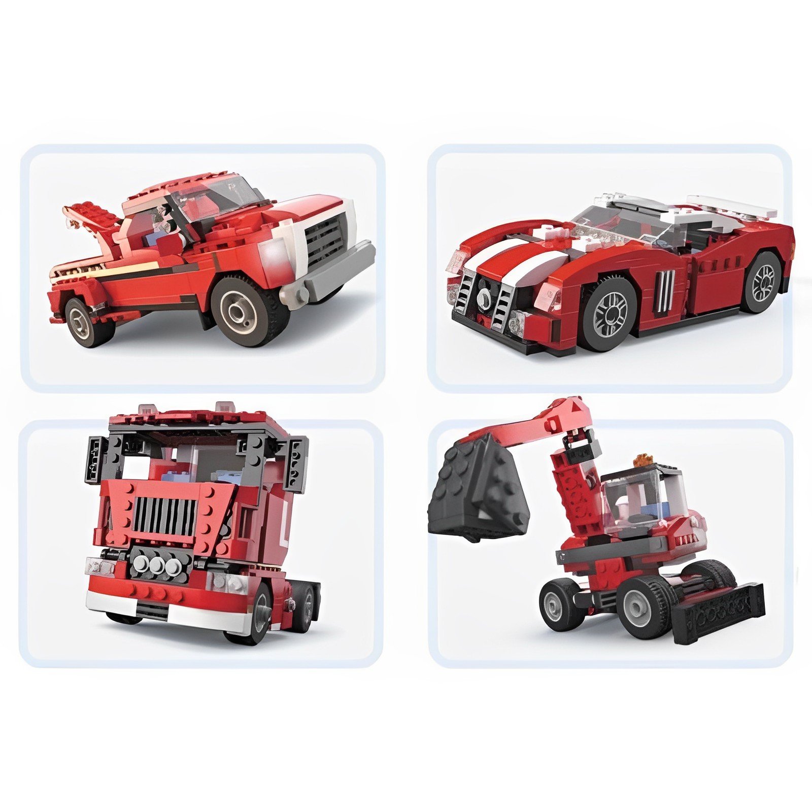 Architect Super Speedster 3110 Building Bricks Set | 278+ PCS 3-in-1 Creator Sports Car, Go-Kart & Truck Construction Toy (Ages 6+) - Image 3