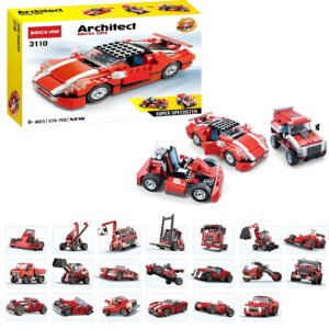 Architect Super Speedster 3110 Building Bricks Set | 278+ PCS 3-in-1 Creator Sports Car, Go-Kart & Truck Construction Toy (Ages 6+)