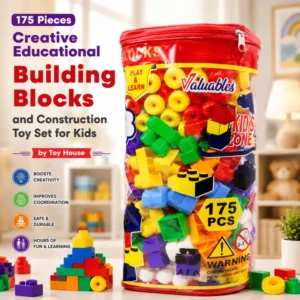 Toy House 175 Pieces Creative Educational Building Blocks – Large Construction Toy Set for Kids to Boost Creativity & Coordination