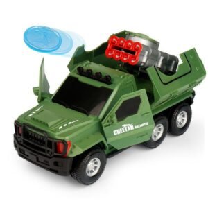 Military Missile Toy Car for Kids | Electric Missile Launcher Army Truck Toy with Rotating Missile Launcher