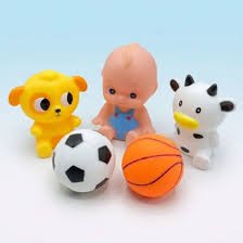 Baby Chu Chu Sound Toy Set - Squeaky Baby Doll, Animal Figures & Mini Sports Balls Soft Rubber Play Kit