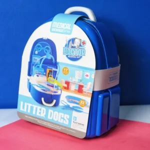 Kids Medical Backpack Series Doctor Playset | Portable Interactive Medical Kit with Stethoscope & Doctor Tools in Storage Case (Blue)