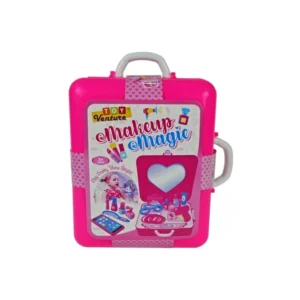 Toy Venture Makeup Magic Briefcase | Kids Pretend Play Beauty Salon & Cosmetic Toy Set with Carrying Case (Ages 3+)