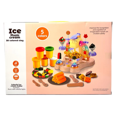 Kids Musical Ice Cream Maker 3D Colored Clay Play Set | Interactive DIY Play Dough Toy with Lights & Sound for Creative Learning (Ages 3+) - Image 2