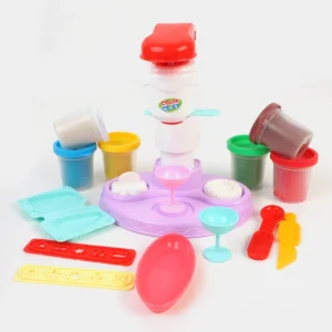 Color Clay DIY Ice Cream Party Play Set | Creative 6-Color Dough Ice Cream Maker Machine & Tool Kit for Kids (Ages 3+)
