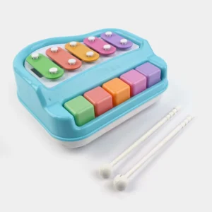2-in-1 Knock Piano & Xylophone Enlightenment Toy – Musical Learning Instrument with Percussion & Piano Playing Modes
